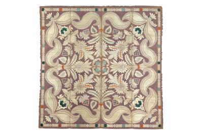 Lot 207 - A SQUARE TEXTILE WITH GILDED FLOWERS
