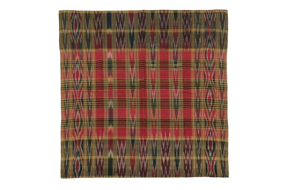 Lot 206 - A SQUARE IKAT TEXTILE