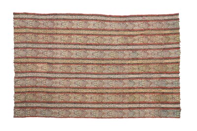 Lot 188 - A KASHMIRI KANI STRIPED (KHAT-RAST) WOOL SHAWL
