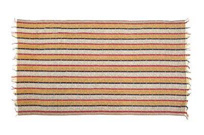 Lot 189 - A KASHMIRI KANI STRIPED (KHAT-RAST) WOOL SHAWL
