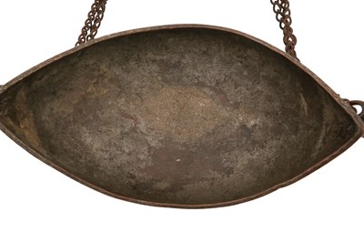 Lot 41 - A GROUP OF THREE METAL BEGGING BOWLS (KASHKULS)