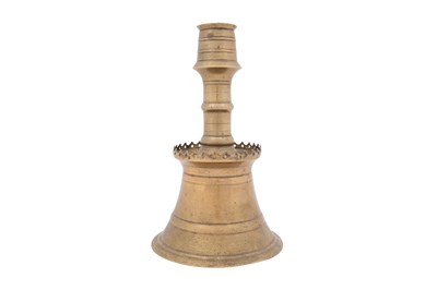 Lot 37 - A BRASS OTTOMAN CANDLESTICK