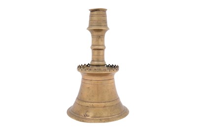 Lot 37 - A BRASS OTTOMAN CANDLESTICK
