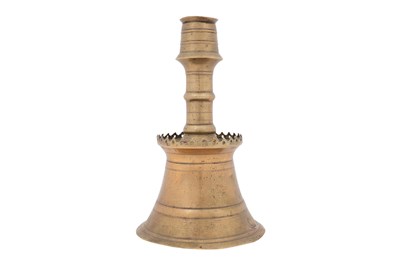 Lot 37 - A BRASS OTTOMAN CANDLESTICK