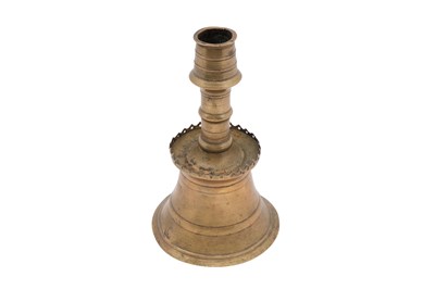 Lot 37 - A BRASS OTTOMAN CANDLESTICK