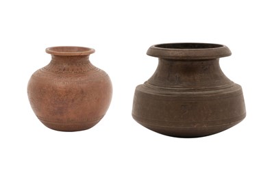 Lot 49 - TWO SMALL INDIAN WATER JARS (LOTA)