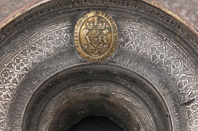 Lot 54 - AN ISLAMIC-STYLE VICTORIAN ELECTROPLATED LARGE FOOTED BOWL