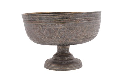 Lot 54 - AN ISLAMIC-STYLE VICTORIAN ELECTROPLATED LARGE FOOTED BOWL