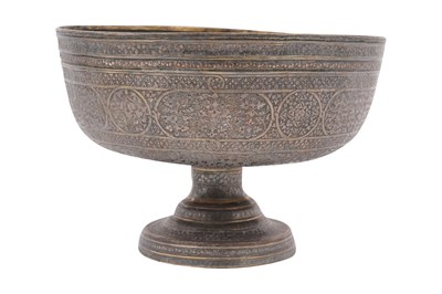 Lot 54 - AN ISLAMIC-STYLE VICTORIAN ELECTROPLATED LARGE FOOTED BOWL