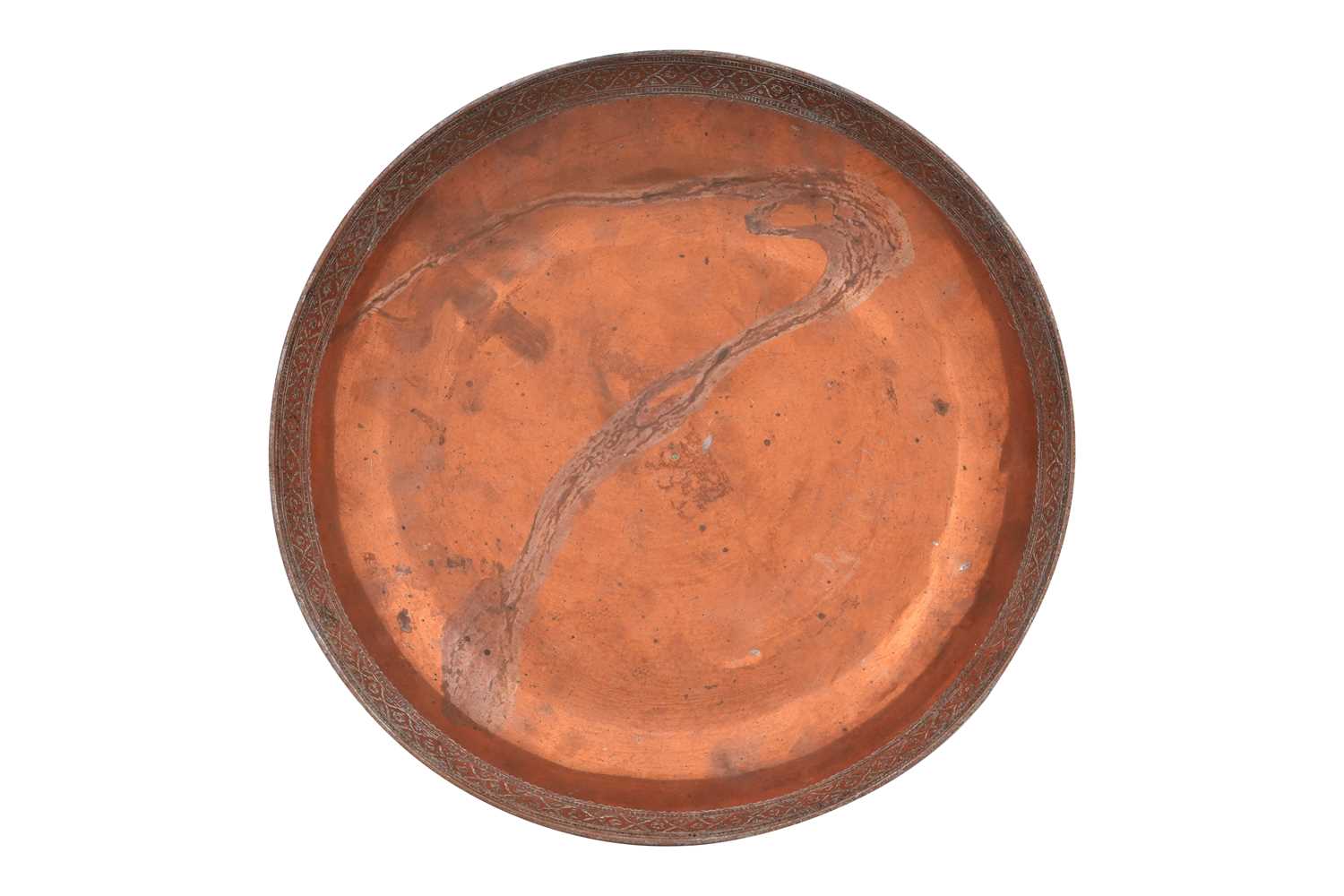 Lot 42 - A PERSIAN TINNED COPPER DISH