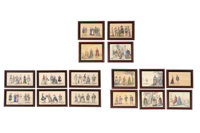 Lot 36 - A COLLECTION OF 16 PENCIL DRAWINGS DEPICTING VARIOUS PERIODS OF CLASSICAL ENGLISH ATTIRE
