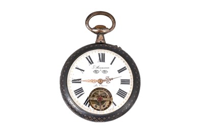 Lot 2 - AN EARLY 20 CENTURY SILVER AND NIELLO OPEN FACE POCKET WATCH BY G.SÜSSMAN