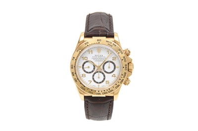 AN ELEGANT ROLEX MEN’S 18K YELLOW GOLD AUTOMATIC CHRONOGRAPH WRISTWATCH.