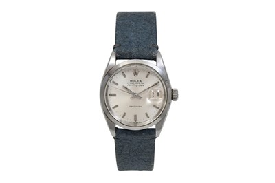 A VINTAGE ROLEX MEN’S STAINLESS STEEL AUTOMATIC WRISTWATCH.