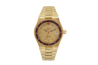 AN EXTREMELY RARE AND WELL-PRESERVED MEN’S OMEGA 18K YELLOW GOLD ELECTRONIC BRACELET WATCH.