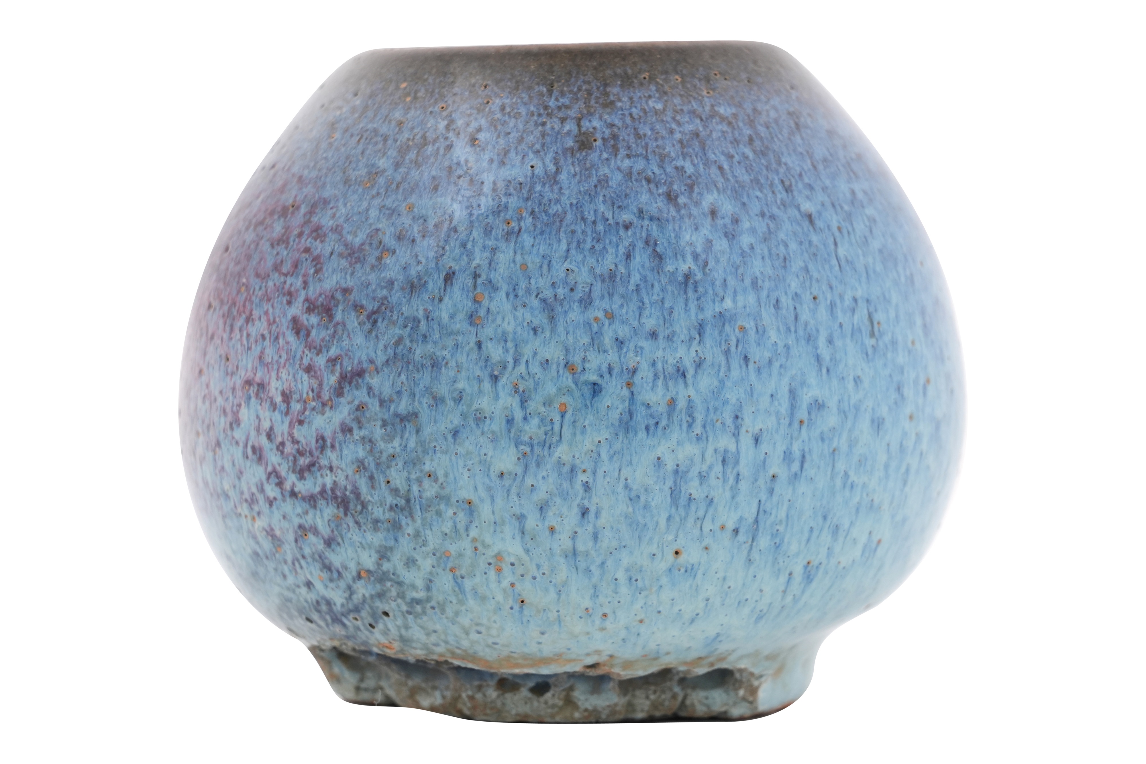 Lot 97 - A CHINESE JUN-TYPE PURPLE-SPLASHED WATERPOT