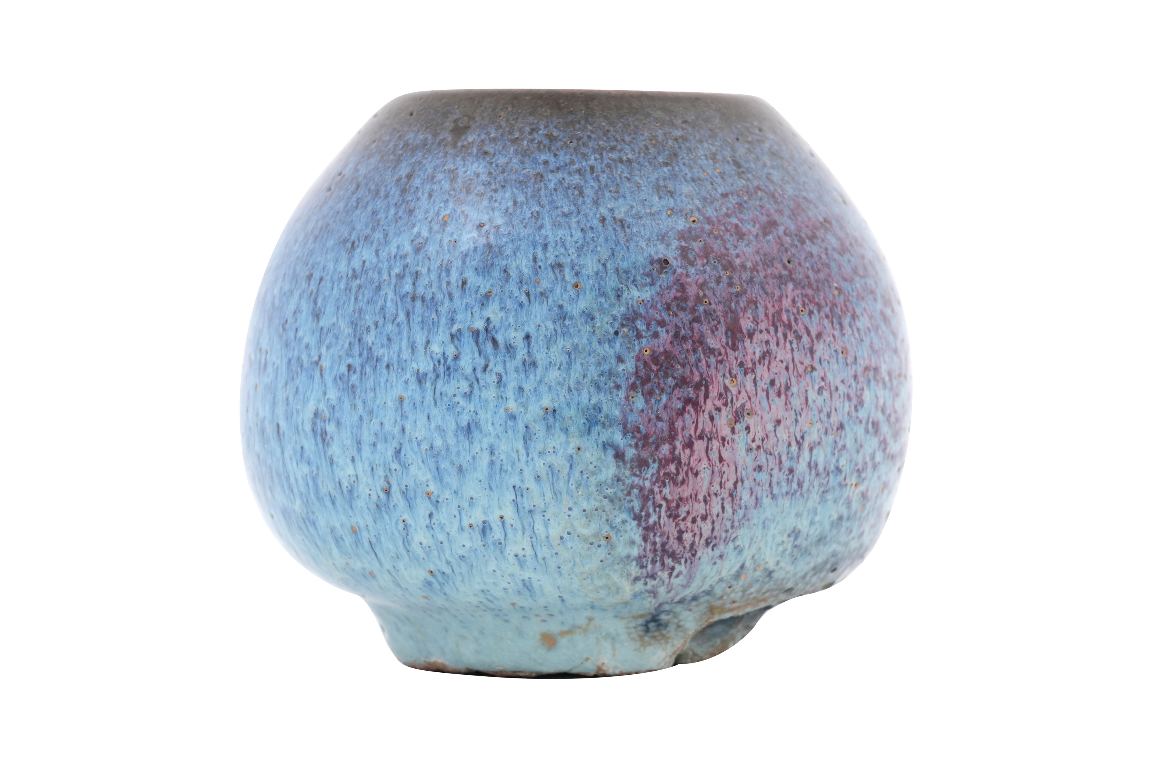 Lot 97 - A CHINESE JUN-TYPE PURPLE-SPLASHED WATERPOT