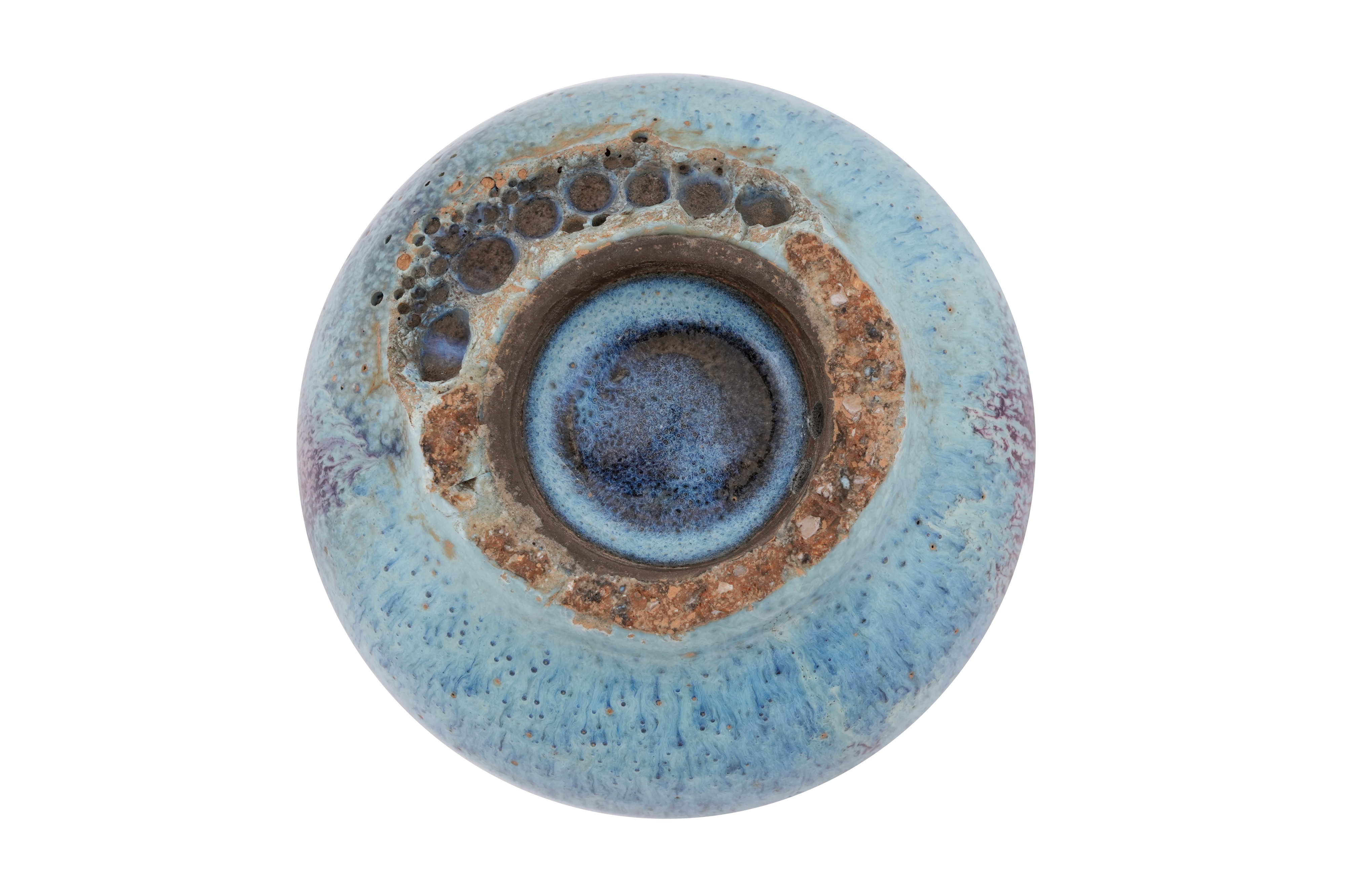 Lot 97 - A CHINESE JUN-TYPE PURPLE-SPLASHED WATERPOT