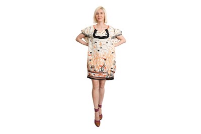 Lot 87 - TSUMORI CHISATO CORAL AND SEA-LIFE PRINT SILK DRESS, EARLY 2000s
