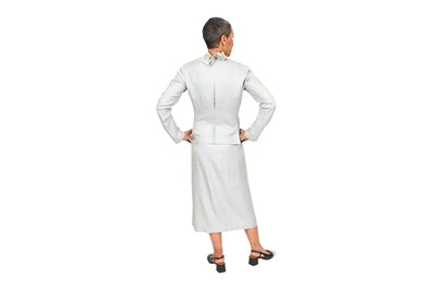 Lot 86 - AN ISSEY MIYAKE SILK ASYMMETRICAL CELADON ENSEMBLE (TWO)
