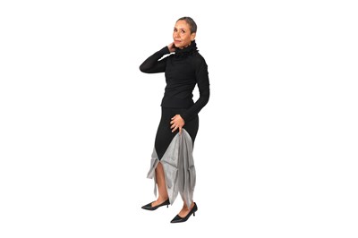 Lot 85 - AN ISSEY MIYAKE RARE 'FÊTE' PLISSÉ ARCHITECTURAL ENSEMBLE