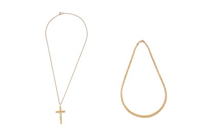 Lot 28 - A 9CT GOLD FANCY LINK CHAIN