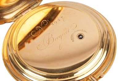 Lot 148 - AN EXCEPTIONAL BREGUET ET FILS 18CT GOLD REPEATING PAIR CASED OPEN FACE POCKET WATCH
