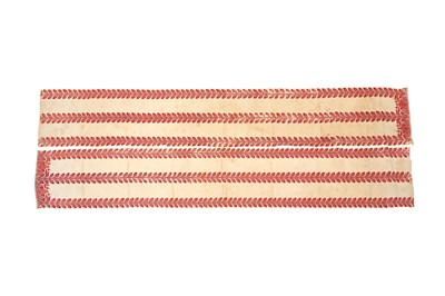 Lot 214 - TWO TEXTILE PANELS FROM BED CURTAINS