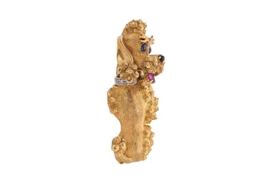 Lot 16 - AN EXCEPTIONAL 18CT GOLD, RUBY, SAPPHIRE AND DIAMOND SET NOVELTY BROOCH
