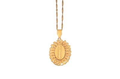 Lot 31 - A STYLISED FLORAL PENDANT NECKLACE