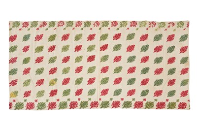 Lot 216 - A GREEK RED AND GREEN PATTERNED TEXTILE