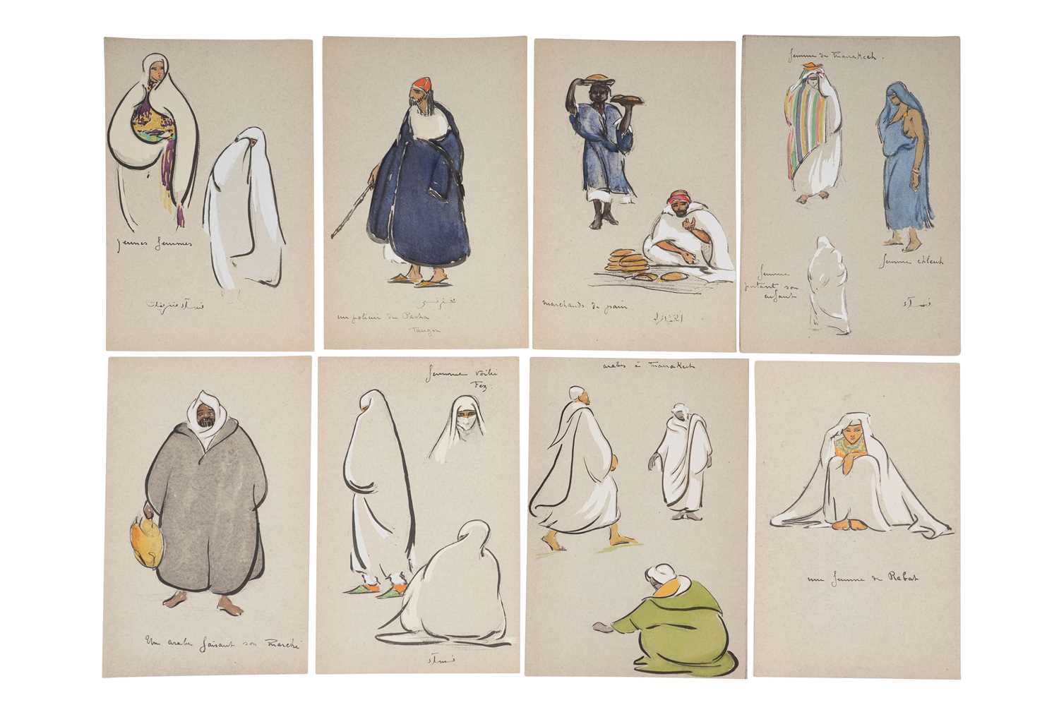 Lot 55 - A COLLECTION OF 36 ORIENTALIST PAINTINGS ATTRIBUTED TO MARCEL VICAIRE (1893-1976)