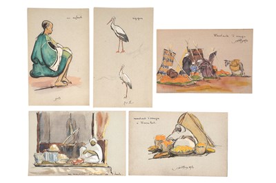 Lot 55 - A COLLECTION OF 36 ORIENTALIST PAINTINGS ATTRIBUTED TO MARCEL VICAIRE (1893-1976)