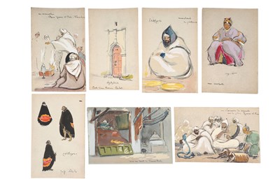 Lot 55 - A COLLECTION OF 36 ORIENTALIST PAINTINGS ATTRIBUTED TO MARCEL VICAIRE (1893-1976)