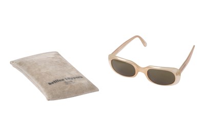 Lot 179 - EMPORIO ARMANI MODEL 549-S PEARL PINK VINTAGE DESIGNER RECTANGULAR ACETATE SUNGLASSES