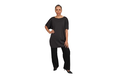 Lot 77 - A PAIR OF ISSEY MIYAKE 'PLEATS PLEASE' BLACK TUNIC AND 'HAAT' BROWN TUNIC