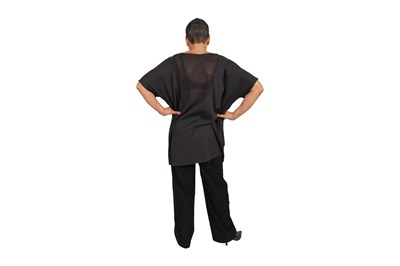 Lot 77 - A PAIR OF ISSEY MIYAKE 'PLEATS PLEASE' BLACK TUNIC AND 'HAAT' BROWN TUNIC