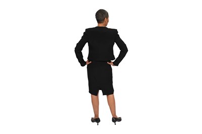 Lot 84 - A VALENTINO BLACK COCKTAIL DRESS AND MATCHING JACKET ENSEMBLE