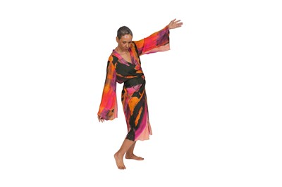 Lot 109 - AMANDA WAKELEY LONDON ABSTRACT PRINT DRAPED JERSEY OCCASION DRESS