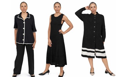 Lot 114 - RALPH LAUREN COLLECTION OF KNITTED COAT, SHORT-SLEEVED CARDIGAN AND SLEEVELESS KNIT DRESS (THREE)