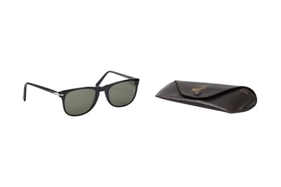 Lot 156 - A PAIR OF PERSOL MODEL 200 BLACK ACETATE SUNGLASSES