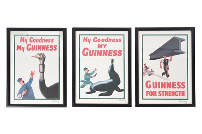 Lot 35 - A SET OF FIVE FRAMED GUINNESS ADVERTISING POSTERS