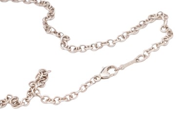 Lot 28 - A TIFFANY & CO. STERLING SILVER HEART MOTIF DISC PENDANT NECKLACE 925