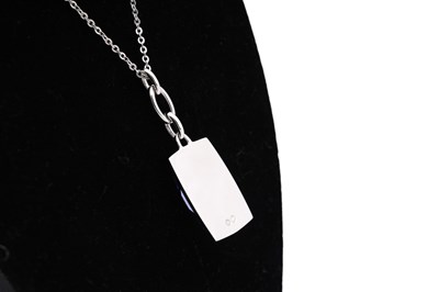 Lot 27 - A SWAROVSKI RHODIUM-PLATED 'TANZANITE' COLOUR CRYSTAL PENDANT NECKLACE