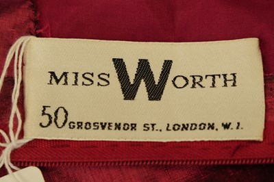 Lot 89 - A MISS WORTH VINTAGE COUTURE FUCHSIA SILK EVENING DRESS
