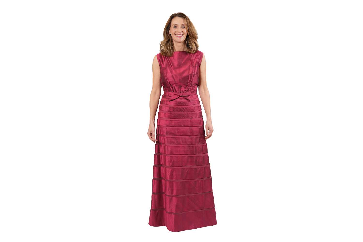 Lot 89 - A MISS WORTH VINTAGE COUTURE FUCHSIA SILK EVENING DRESS