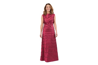 Lot 18 - MISS WORTH COUTURE FUCHSIA SILK EVENING DRESS