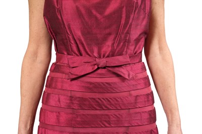 Lot 89 - A MISS WORTH VINTAGE COUTURE FUCHSIA SILK EVENING DRESS