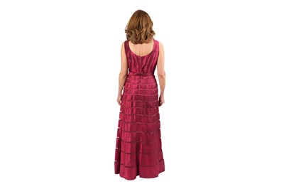 Lot 89 - A MISS WORTH VINTAGE COUTURE FUCHSIA SILK EVENING DRESS