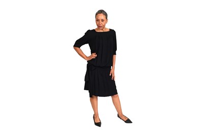 Lot 26 - GINA FRATINI CLASSIC STYLE BLACK CREPE DRESS